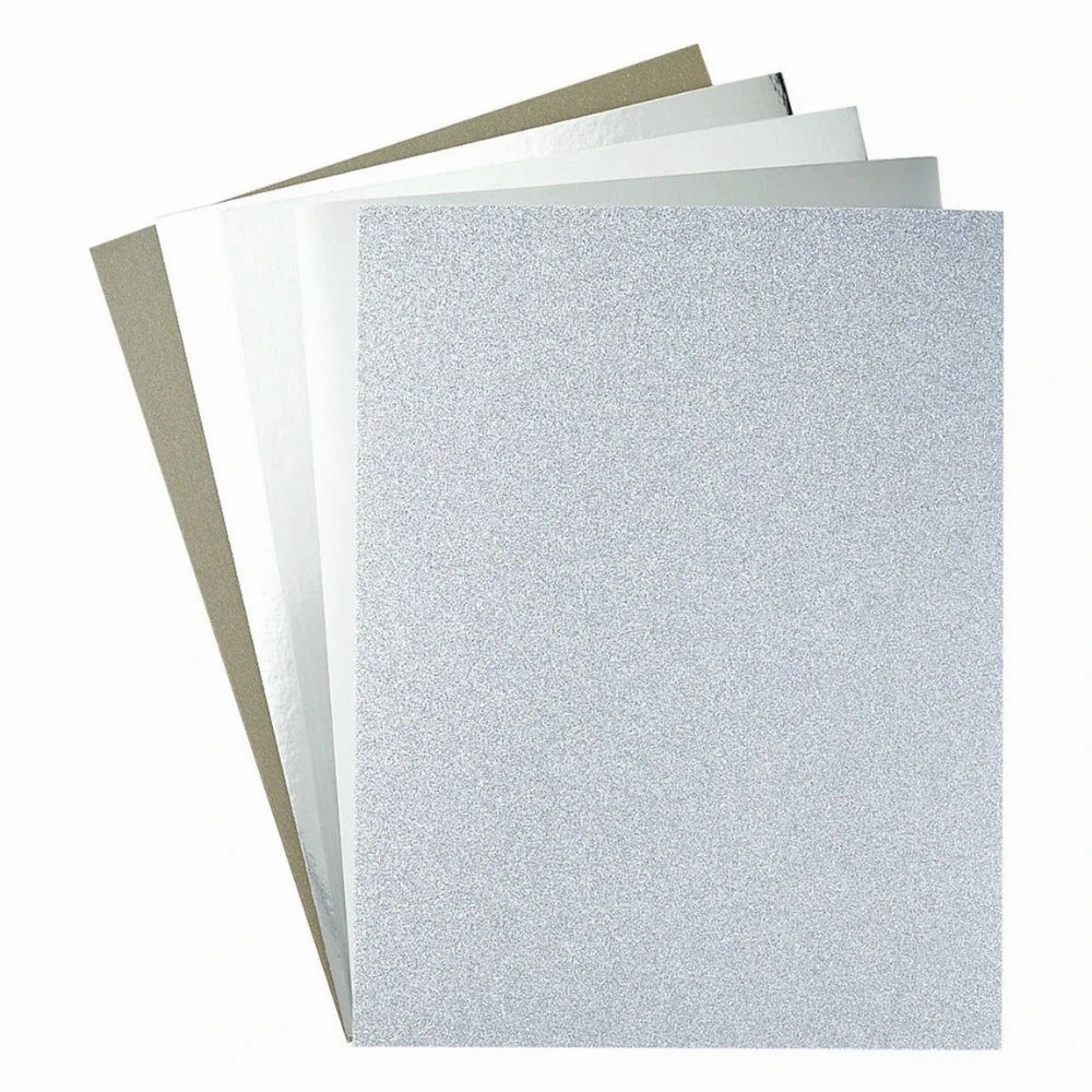 sleek Spellbinders Silver Assortment Treasured Cardstock 8 1/2" X 11 - 15 Pack