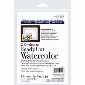 nonslip Strathmore Watercolor Ready Cut Sheets - 5" X 7" Cold Press 140Lb