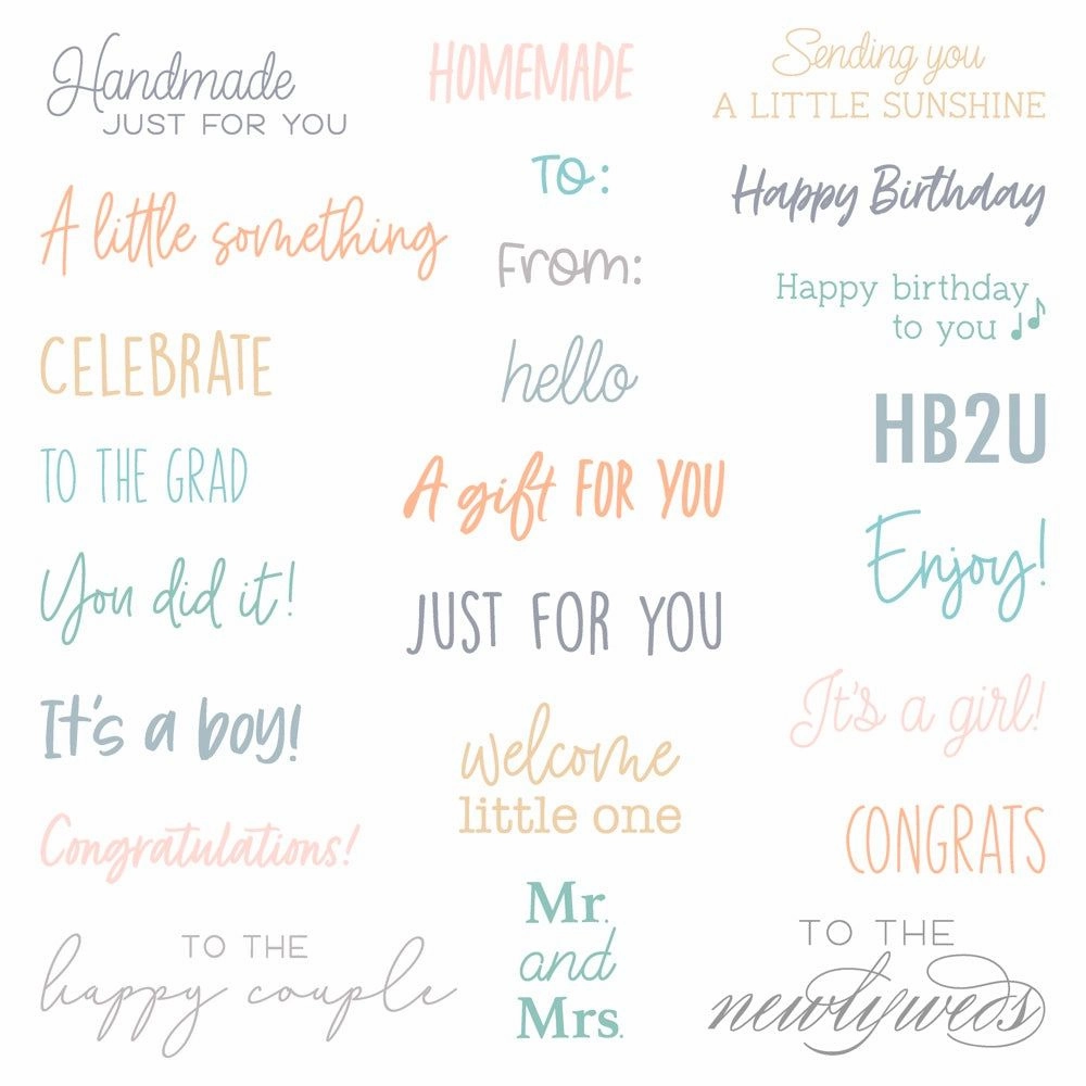Tag, You'Re It: Celebrations - 5X6 Stamp Set flat boxed
