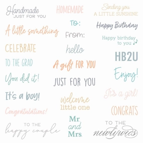 Tag, You'Re It: Celebrations - 5X6 Stamp Set flat boxed