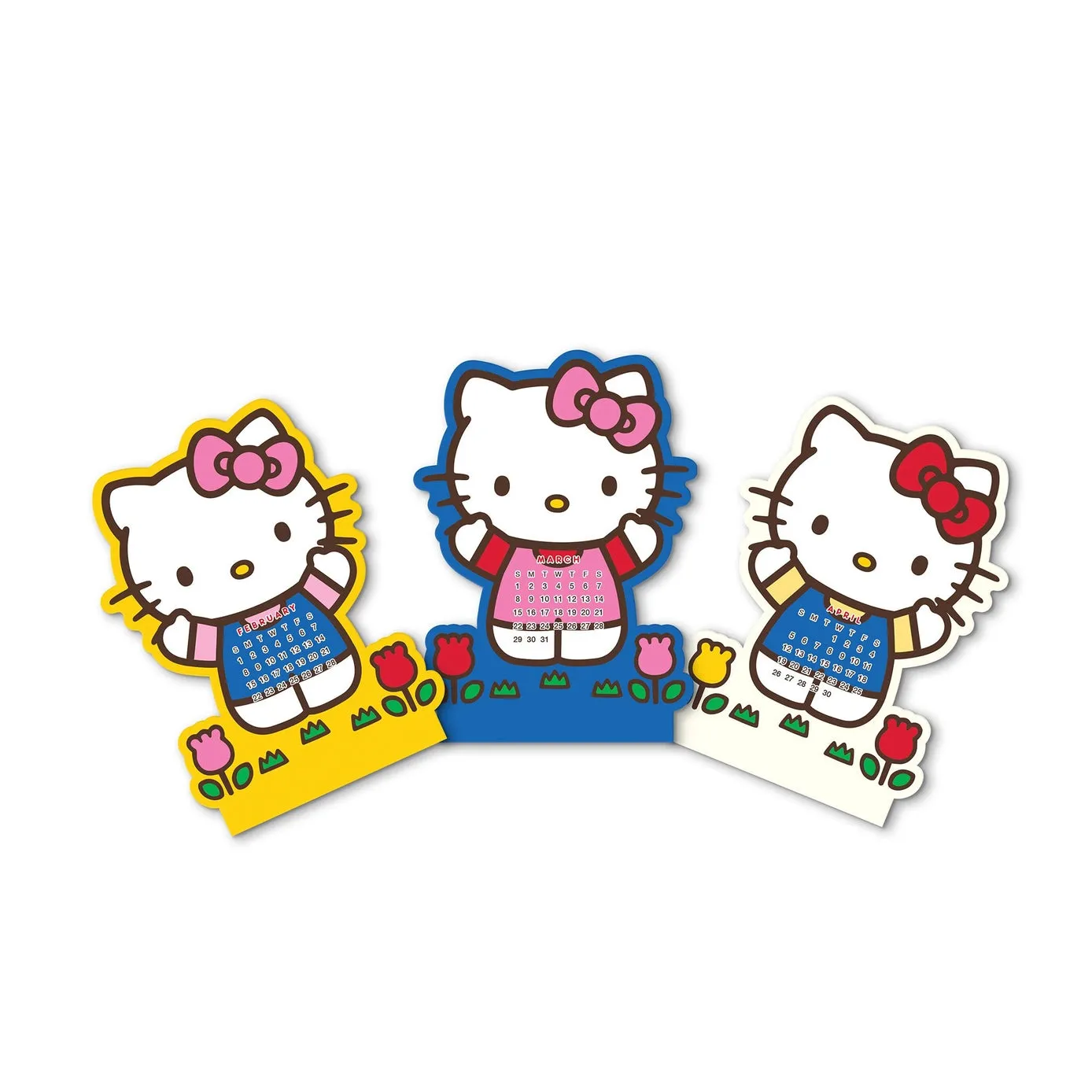 2026 Hello Kitty Playful Pink Mini Desk Calendar With Wood premium