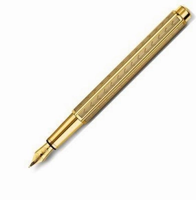 eco resilient Caran D'Ache Ecridor Chevron Gilded Fountain Pen