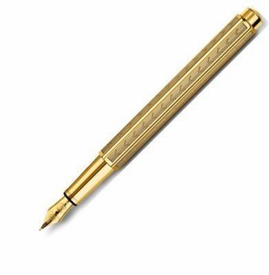 eco resilient Caran D'Ache Ecridor Chevron Gilded Fountain Pen