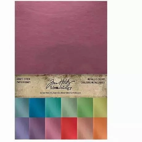 Metallic Colors Collection Kraft Stock By Tim Holtz 6" X 9" - 24/Pkg sleek
