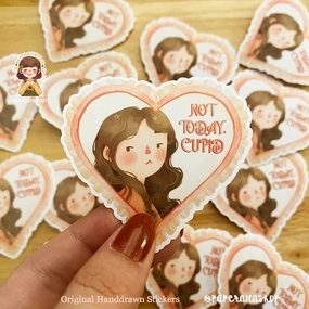 Paperaicashop Not Today Cupid Vinyl Sticker essential