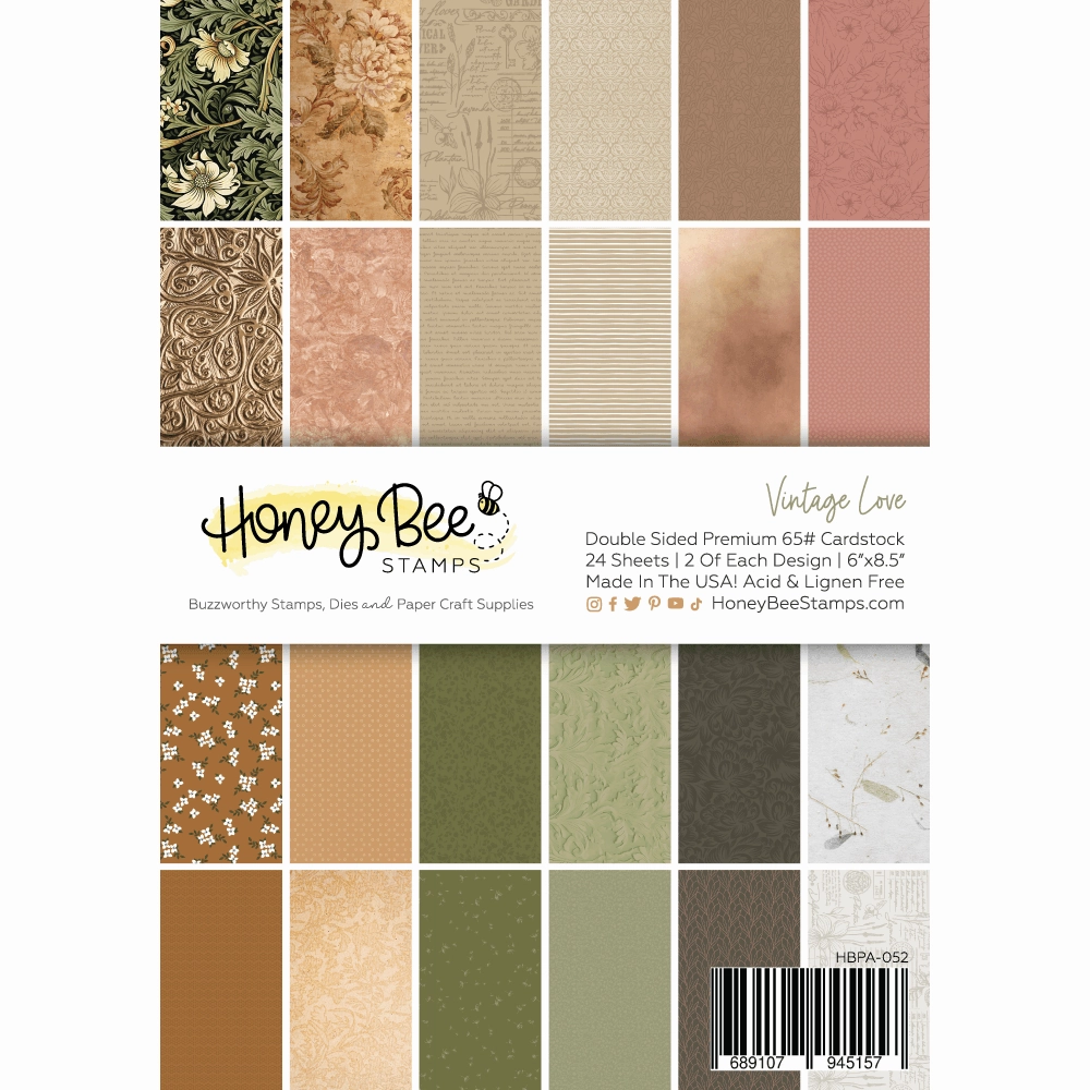 Vintage Love Paper Pad 6X8.5 - 24 Double-Sided Sheets retractable vegan