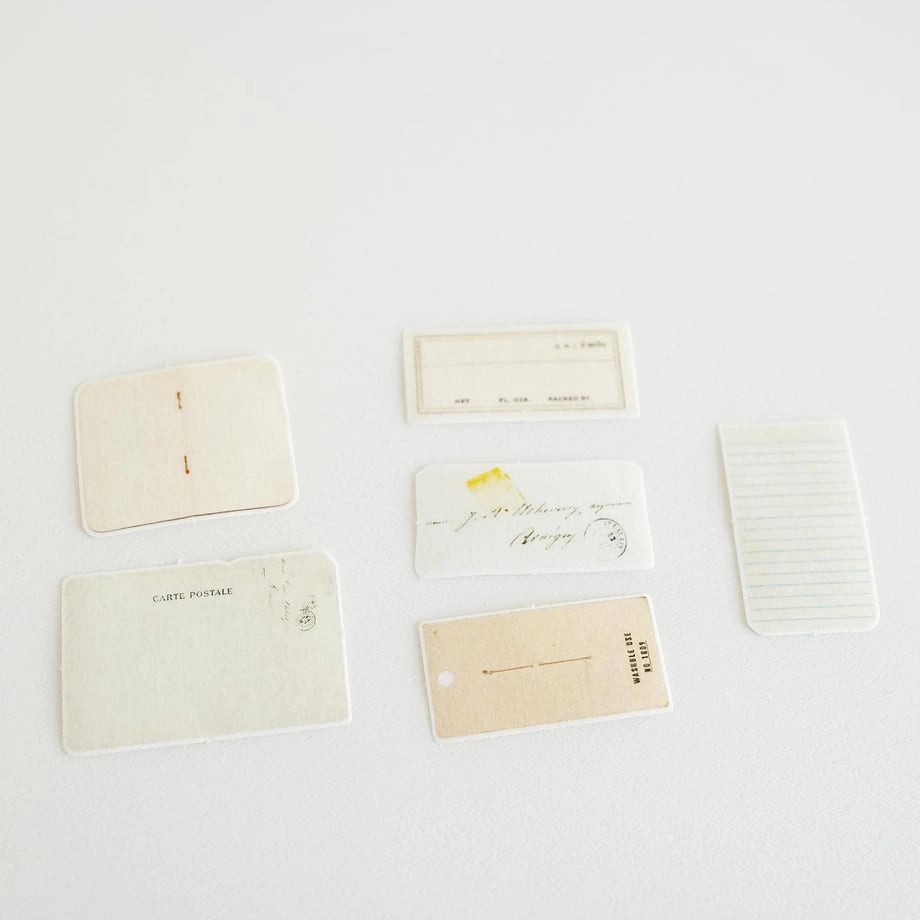 Yohaku Flake Stickers - Vintage ceramic linen