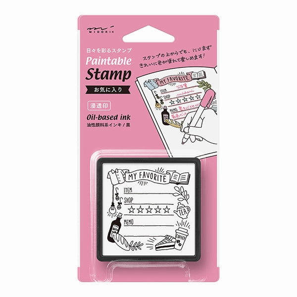 Midori Pre-Inked Stamp-Favorites adjustable