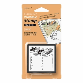 Midori Pre-Inked Stamp Shopping List cool springloaded