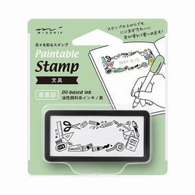 Midori Pre-Inked Stamp Stationery Half Size sturdy glass