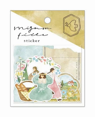 glass round Mignon Feuille Sticker Flakes - Picnic