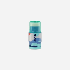 ergonomic portable Milan Eraser & Sharpener // Blue