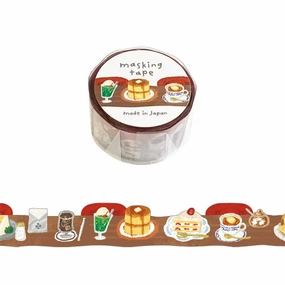 Mind Wave Die-Cut Washi Tape - Cafe rubber steel