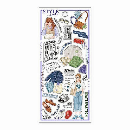leather paper Mind Wave Style Look Sticker Sheet - Study Day