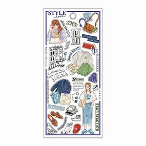 leather paper Mind Wave Style Look Sticker Sheet - Study Day