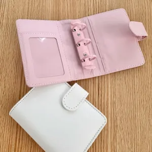 set Mini Binder Photo Card Kpop Journal Faux Leather
