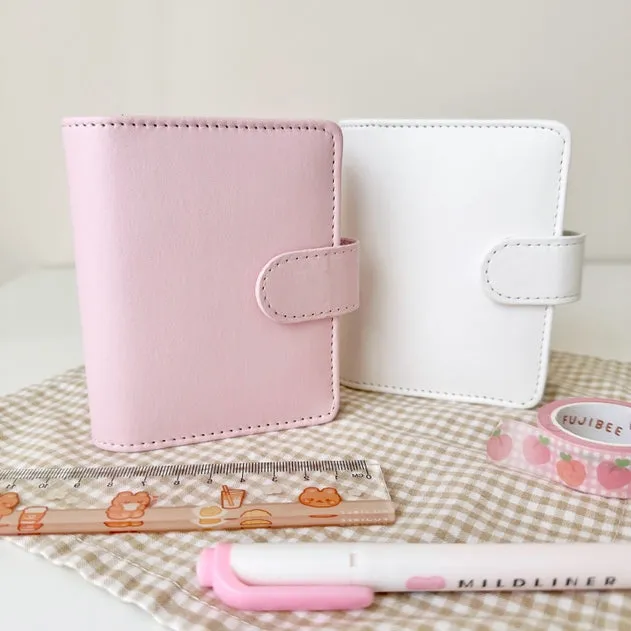 glass Mini Binder Photo Card Kpop Journal Faux Leather