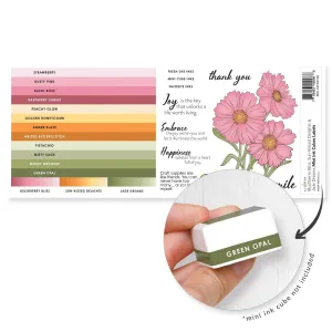 warm Mini Ink Cubes Label Set - Blushberry Bliss, Sun-Kissed Delights, Jade Dreams