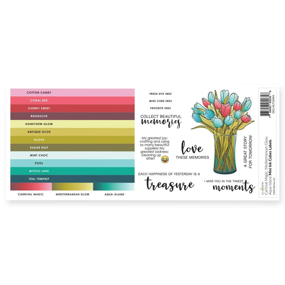 Mini Ink Cubes Label Set - Carnival Magic, Mediterranean Glow, Aqua Island foldable washable