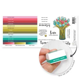 Mini Ink Cubes Label Set - Carnival Magic, Mediterranean Glow, Aqua Island rubber