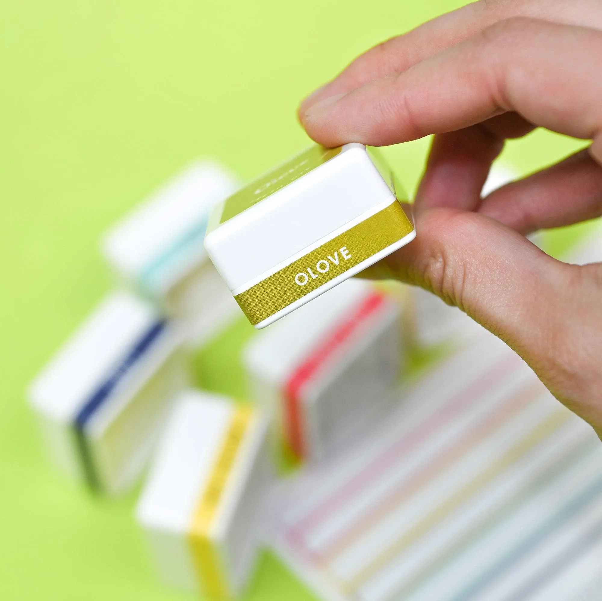 washable Mini Ink Cubes Label Set - Deco Garden