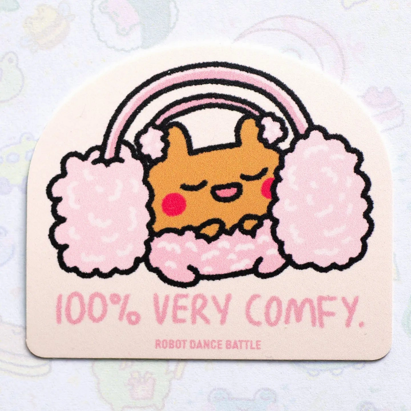 Keep Warm Bunny Vinyl Sticker vivid resin