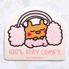 Keep Warm Bunny Vinyl Sticker vivid resin