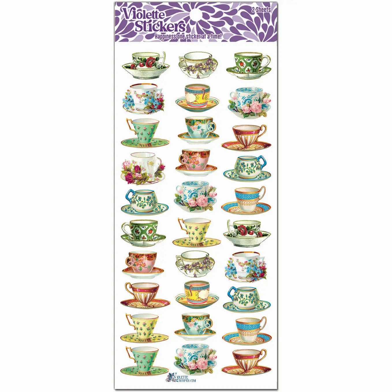 versatile bulk Mini Teacup Stickers