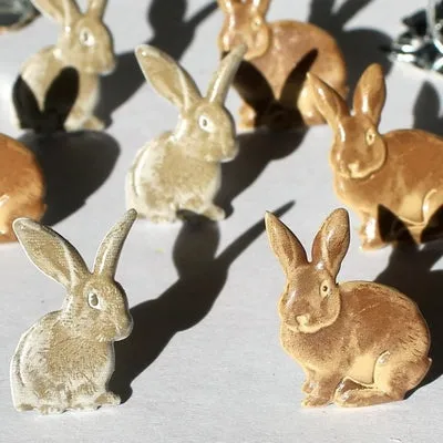 Rabbit  Brads 12  Pieces elegant large