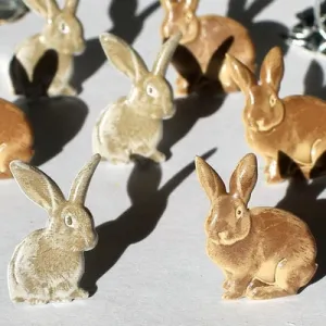 Rabbit  Brads 12  Pieces elegant large