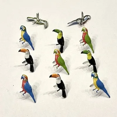 Tropical Birds   Brads 12  Pieces strong affordable