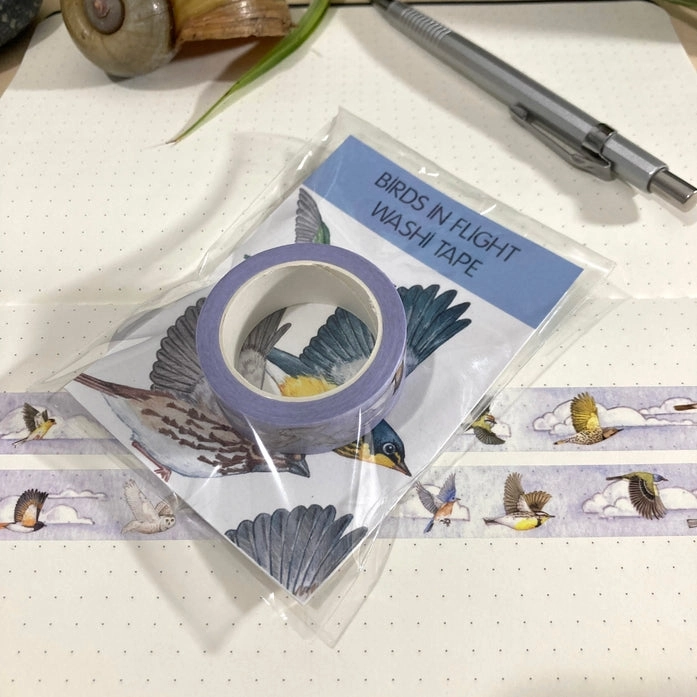 Birds In Flight Washi Tape linen resilient