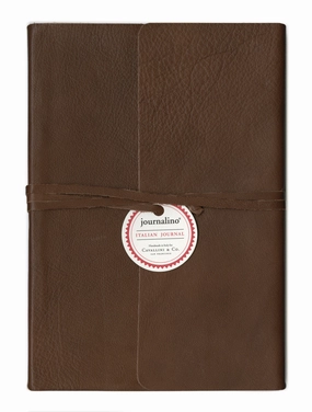 professional plastic Cavallini & Co. Journalino Slim Leather Journal- Brown Cover
