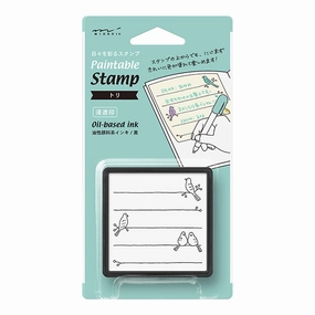 Midori Pre-Inked Stamp-Bird foldable