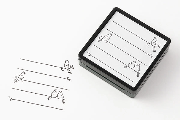 Midori Pre-Inked Stamp-Bird colorful