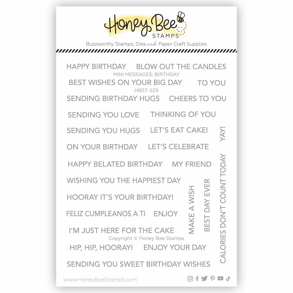 classic bundle Mini Messages: Birthday - 4X5 Stamp Set