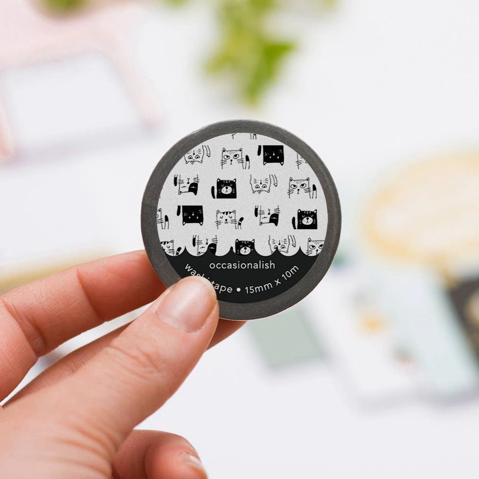 flexible glass Not Right Meow Washi Tape
