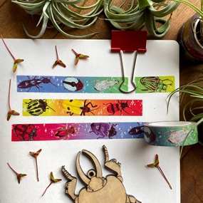 Rainbow Beetles Washi Tape bronze