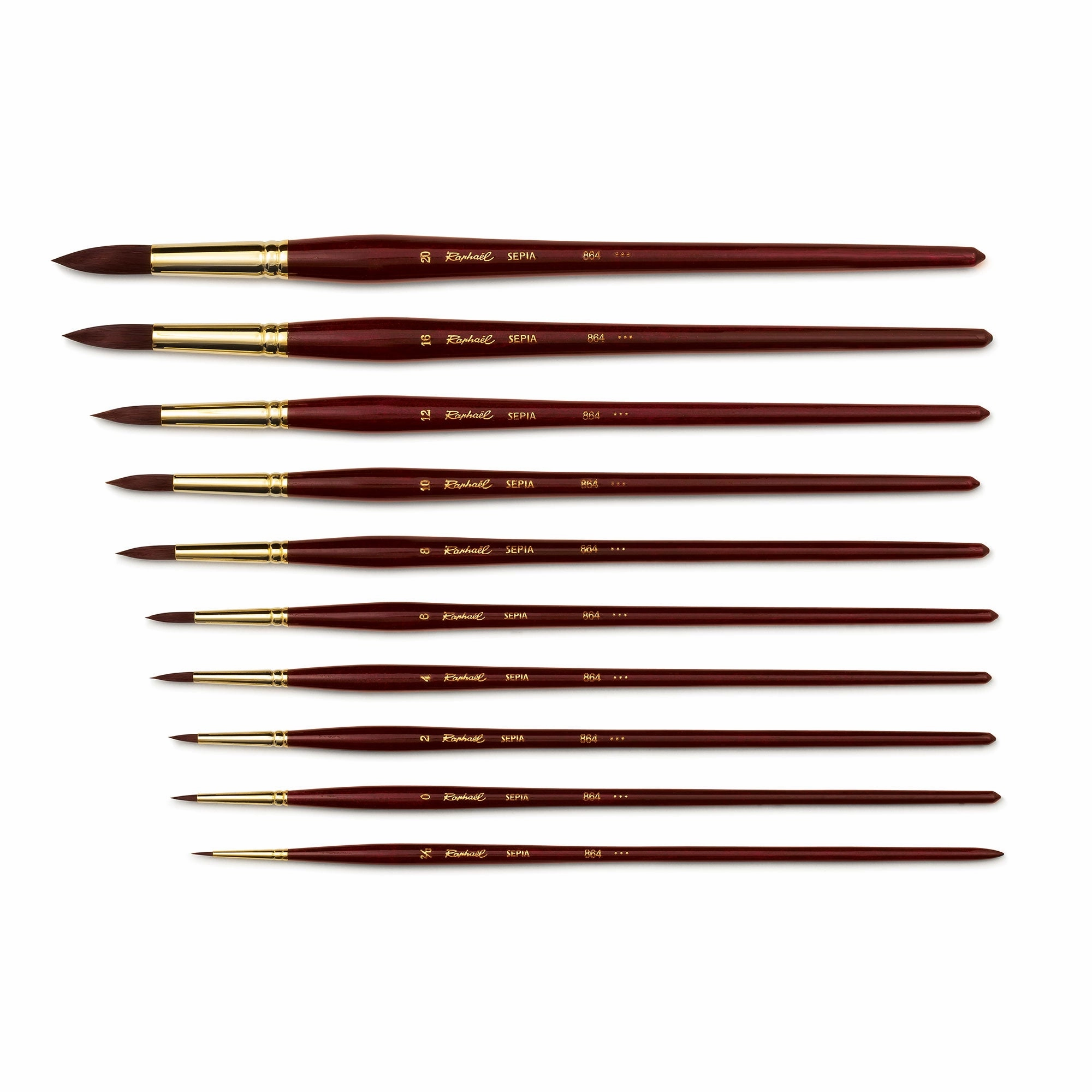 soft adjustable Sepia Acryl Paintbrushes - Round