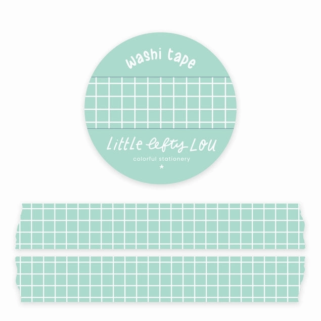metal Mint Grid Washi Tape