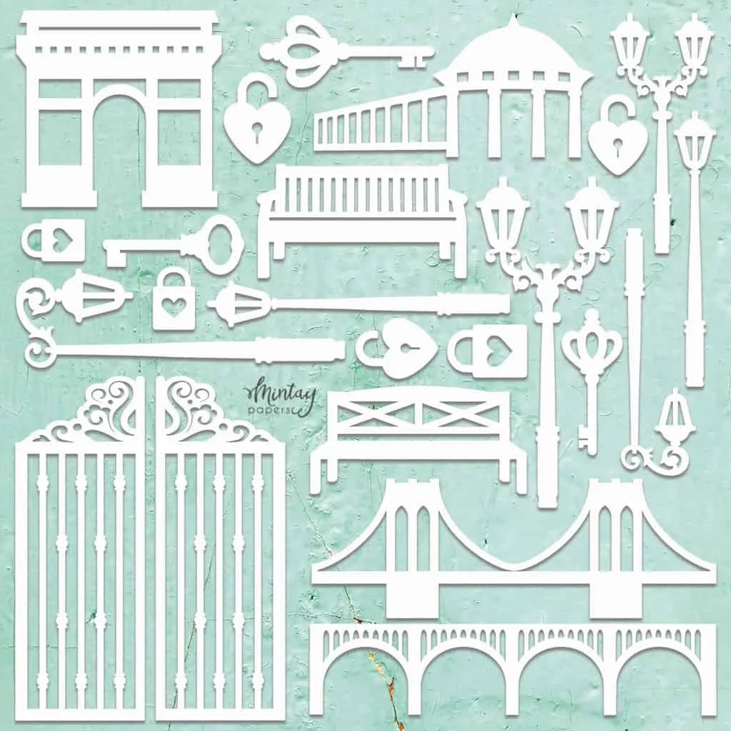 Mintay Chipboard  Chippies  City Set finest metal