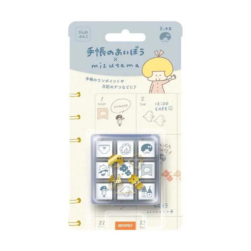Mizutama X Beverly Planner Companion Stamp - Mix plastic