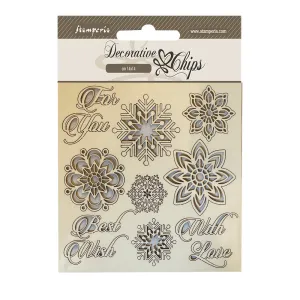 Stamperia -Decorative Chips - Snow Flakes multipurpose refillable