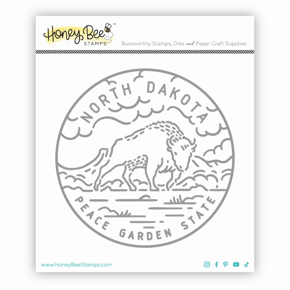 50 States Circles - 2X2 Stamp Set - North Dakota short resilient
