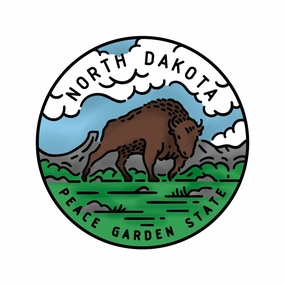 50 States Circles - 2X2 Stamp Set - North Dakota portable