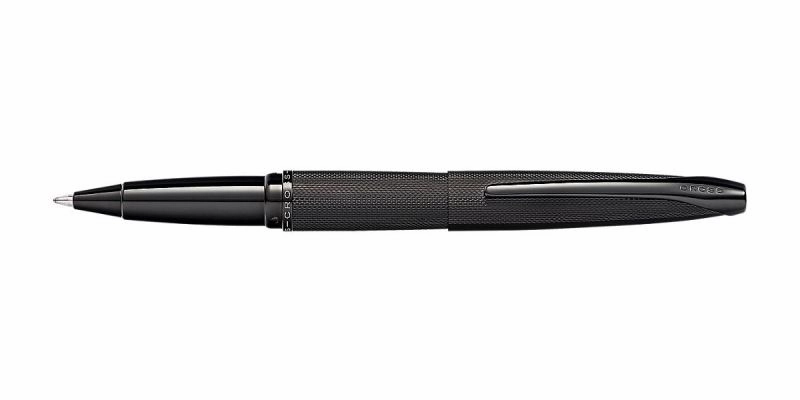 sturdy plastic Cross Atx Brushed Black Pvd Diamond Pattern Rollerball Pen