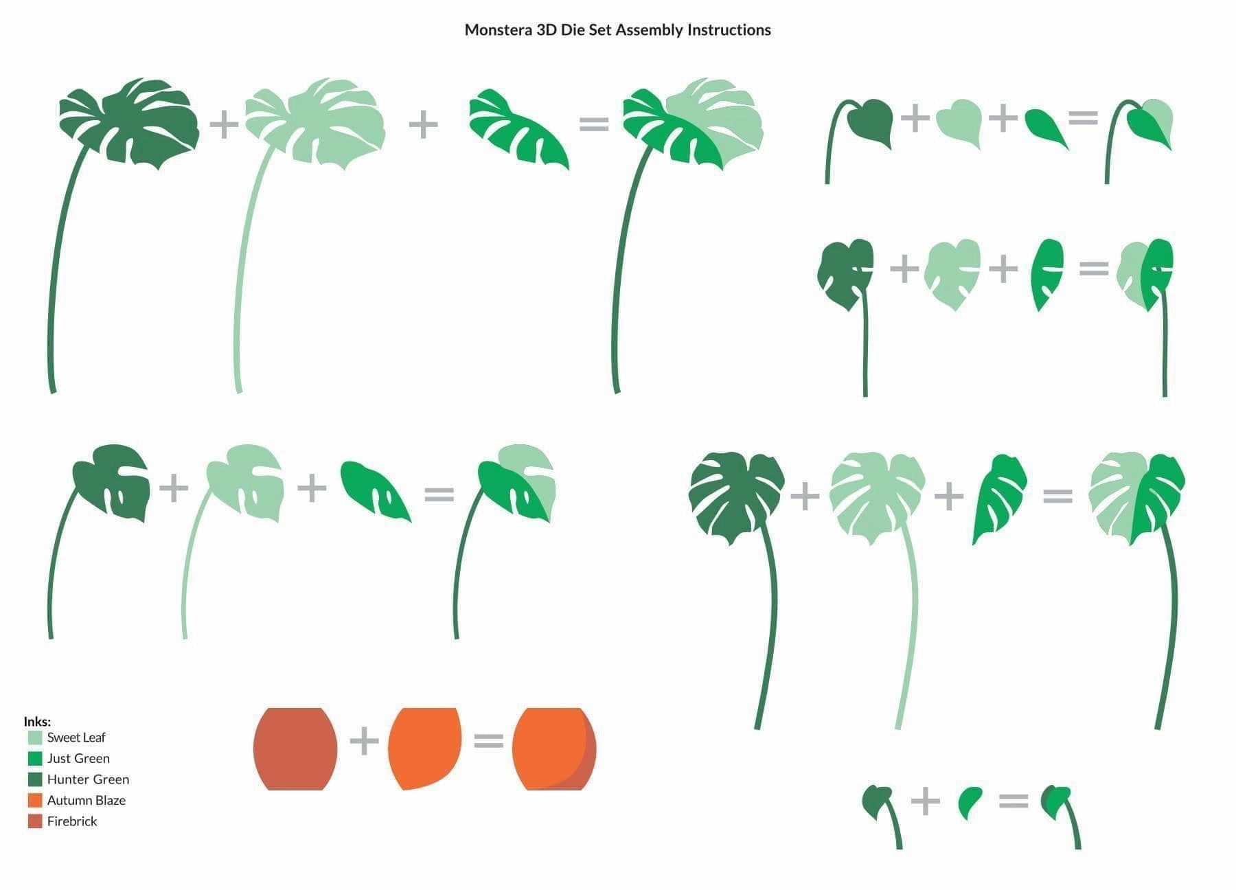bronze single Monstera 3D Die Set