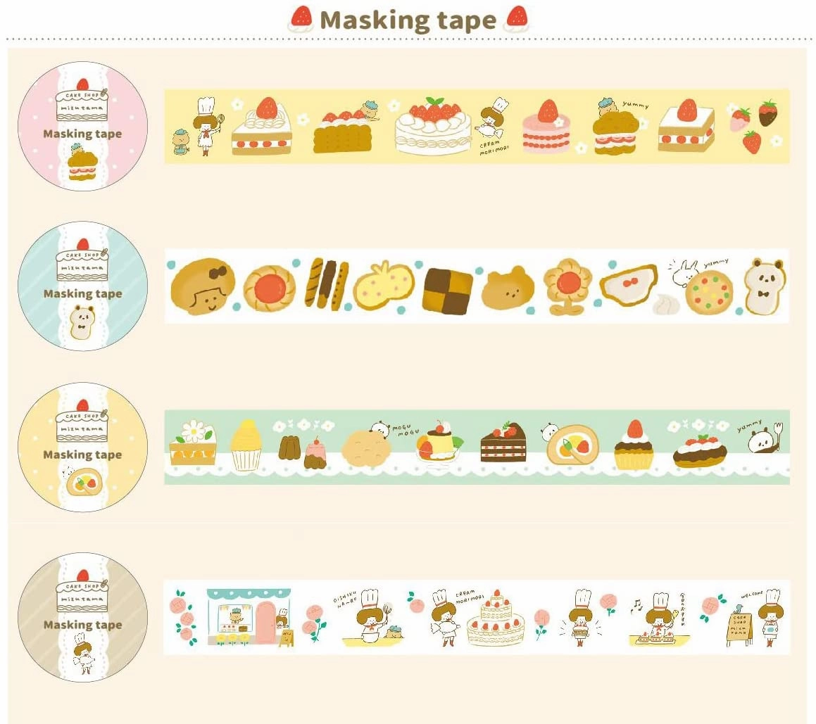 luxury bulk Strawberry Cake Shop Washi Tape Mizutama