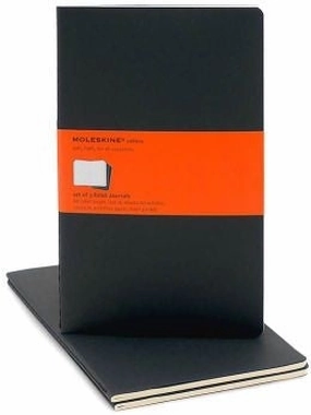 Moleskine Cahiers Lined Notebook Set- Black Large rugged
