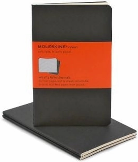 maxi original Moleskine Cahiers Lined Notebook Set- Black Pocket